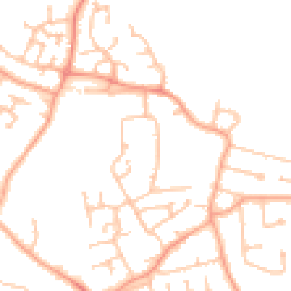 Daytime road noise heatmap for WV8 1NU