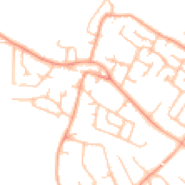 Daytime road noise heatmap for WV8 1RX