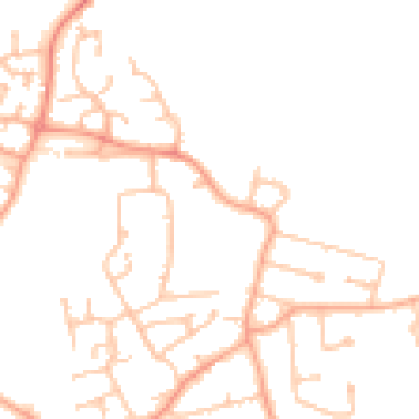 Daytime road noise heatmap for WV8 1SS
