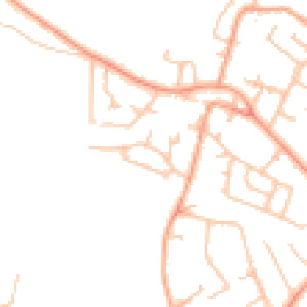 Daytime road noise heatmap for WV8 2AB