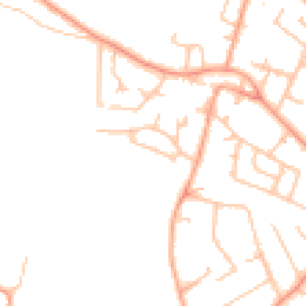 Daytime road noise heatmap for WV8 2AF