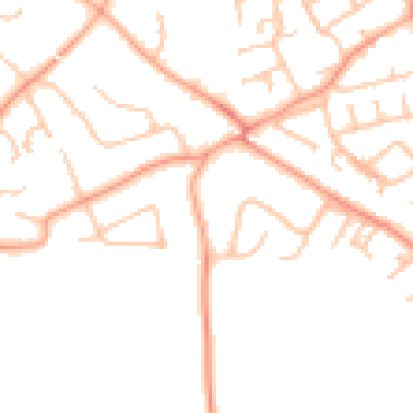 Daytime road noise heatmap for WV8 2DP
