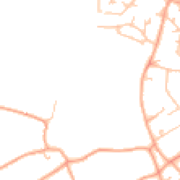 Daytime road noise heatmap for WV8 2EE
