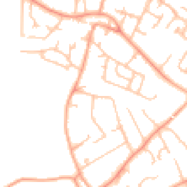 Daytime road noise heatmap for WV8 2EH