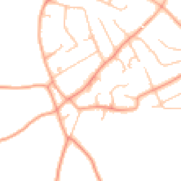 Daytime road noise heatmap for WV8 2EZ