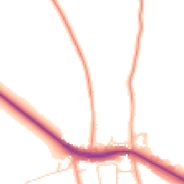 Daytime road noise heatmap for WV8 2HQ