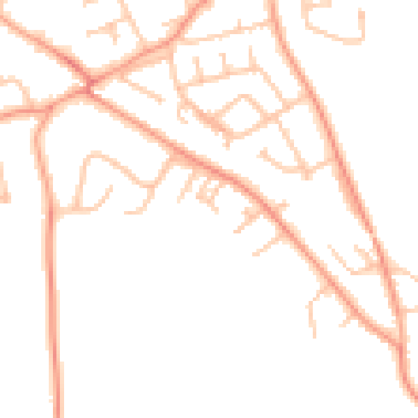 Daytime road noise heatmap for WV8 2JA