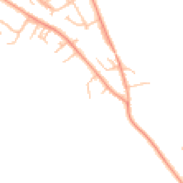 Daytime road noise heatmap for WV8 2JG