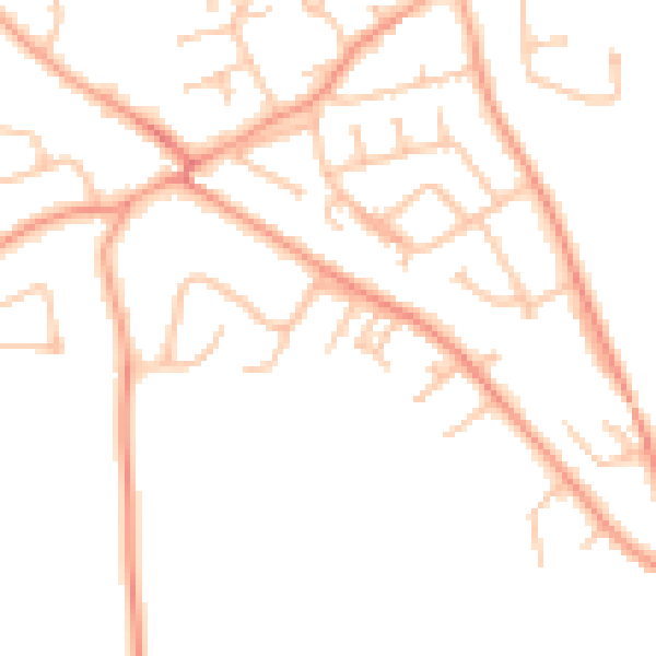 Daytime road noise heatmap for WV8 2JL