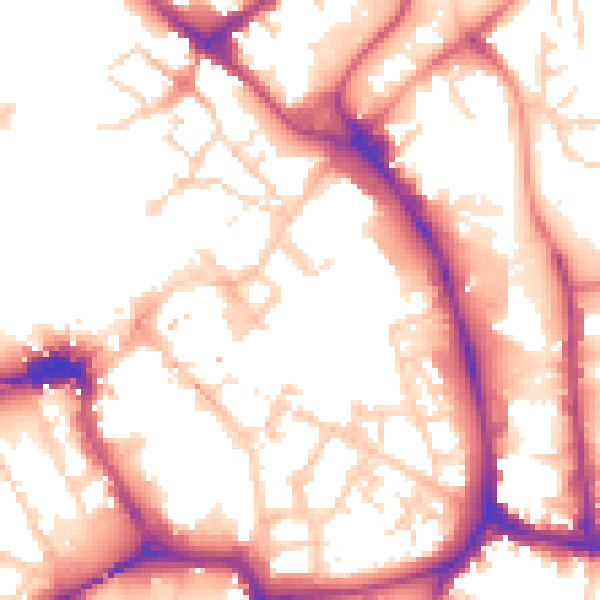 Daytime road noise heatmap for YO1 7AF
