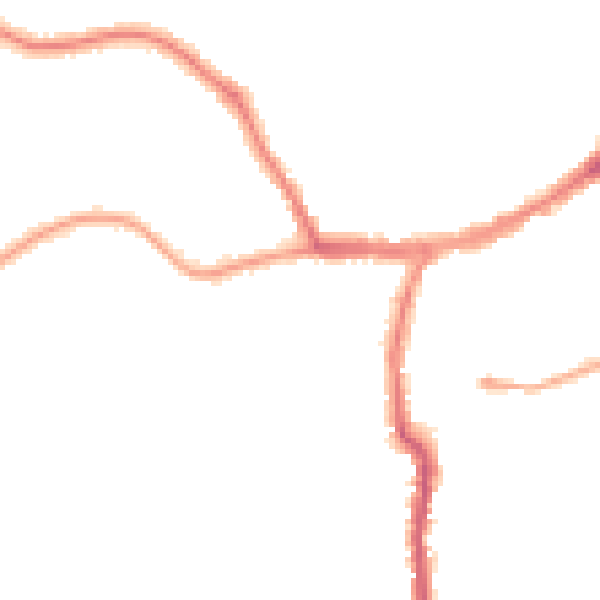 Night-time road noise heatmap for YO12 4AL
