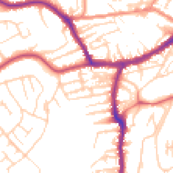 Daytime road noise heatmap for YO12 4AN