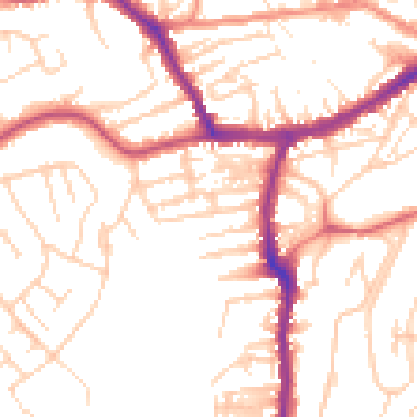 Daytime road noise heatmap for YO12 4AR