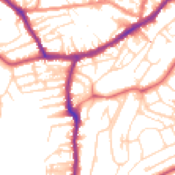 Daytime road noise heatmap for YO12 4AT