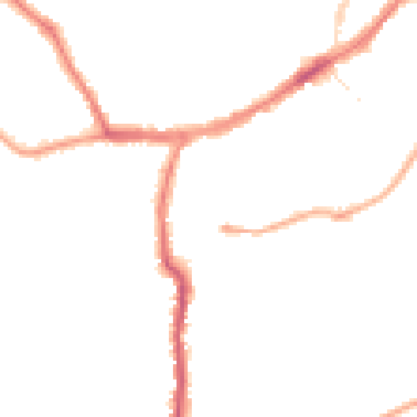 Night-time road noise heatmap for YO12 4AT