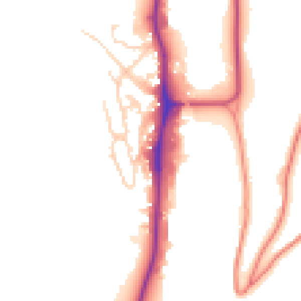 Daytime road noise heatmap for YO12 4AY