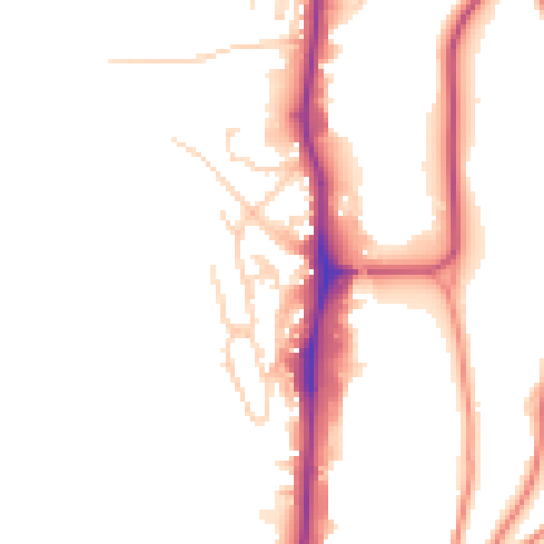 Daytime road noise heatmap for YO12 4BF