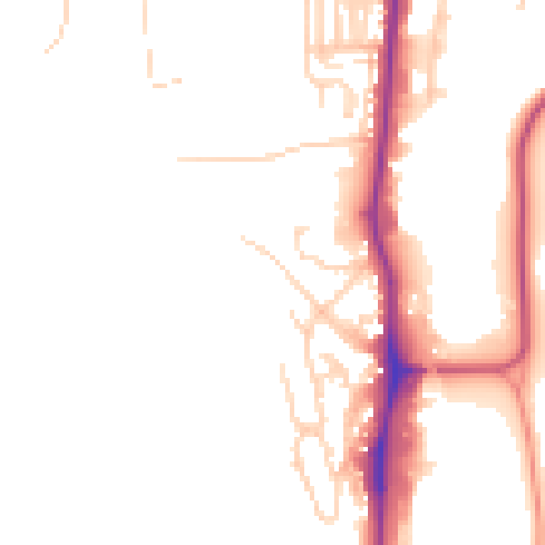 Daytime road noise heatmap for YO12 4BG