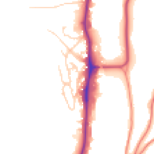 Daytime road noise heatmap for YO12 4BP