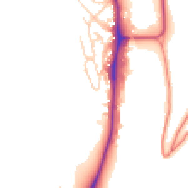 Daytime road noise heatmap for YO12 4BS