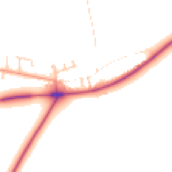 Daytime road noise heatmap for YO12 4BY