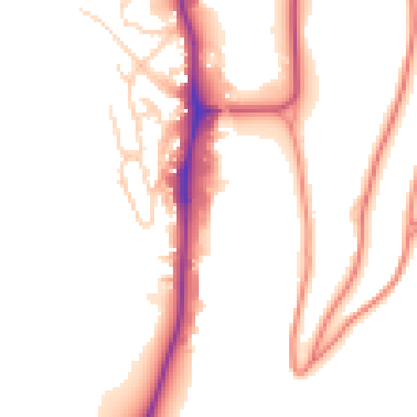 Daytime road noise heatmap for YO12 4DH