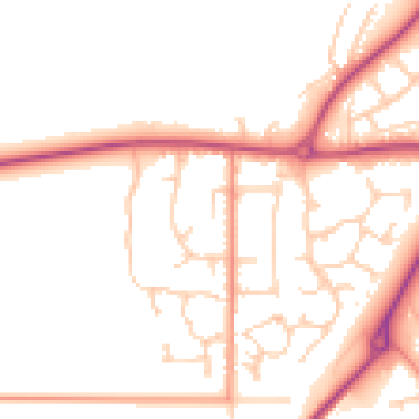 Daytime road noise heatmap for YO12 4DN