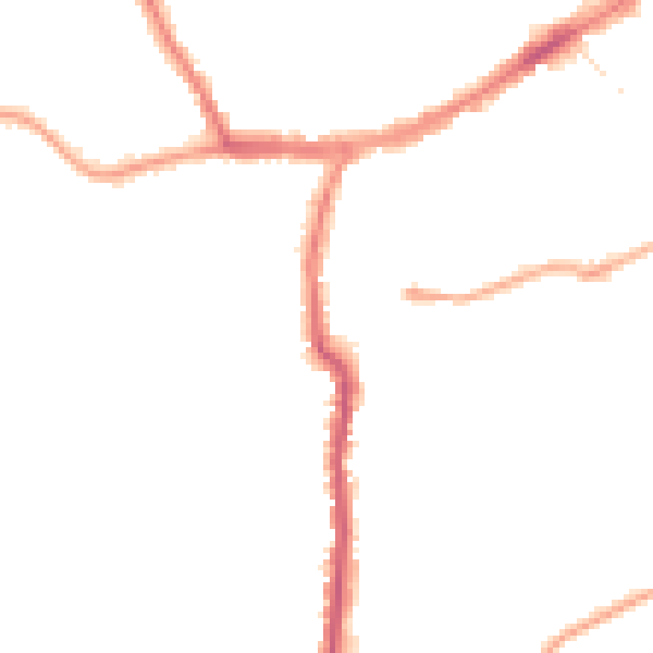 Night-time road noise heatmap for YO12 4DT