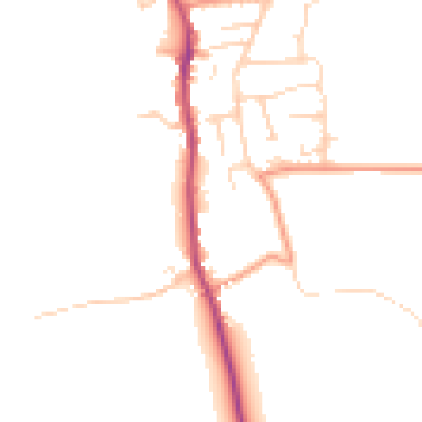 Daytime road noise heatmap for YO12 4DW