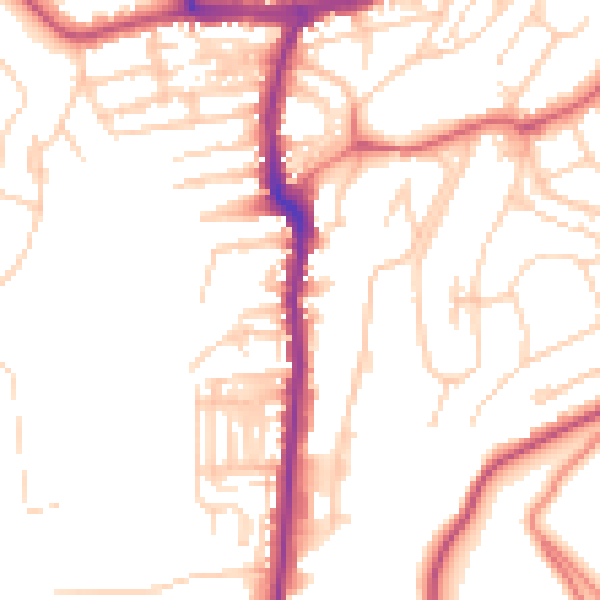 Daytime road noise heatmap for YO12 4EA