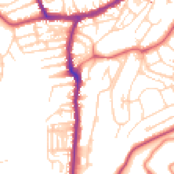 Daytime road noise heatmap for YO12 4EB