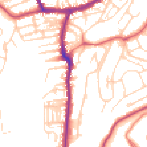 Daytime road noise heatmap for YO12 4ED
