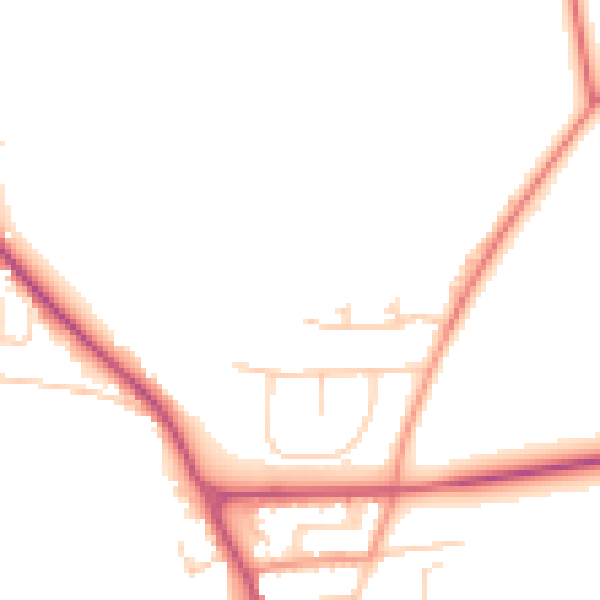 Daytime road noise heatmap for YO12 4FG