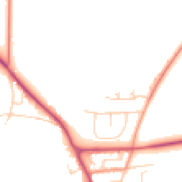 Daytime road noise heatmap for YO12 4FH