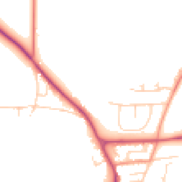 Daytime road noise heatmap for YO12 4FL
