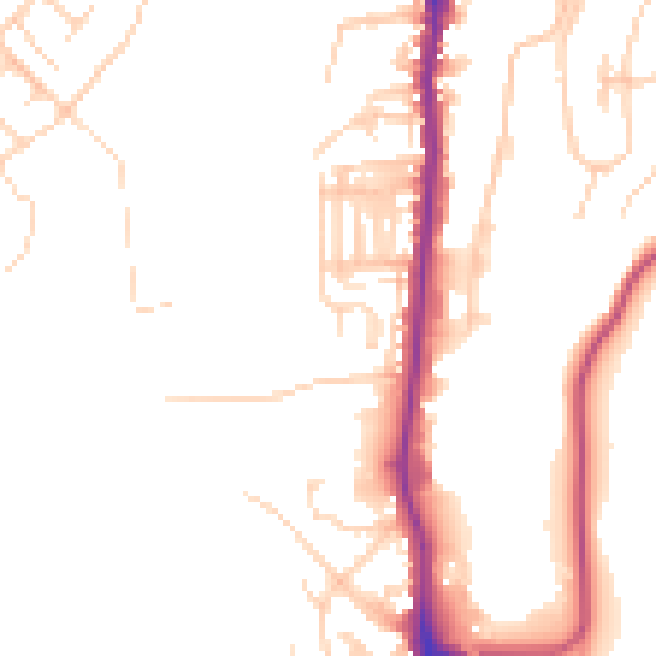 Daytime road noise heatmap for YO12 4HP