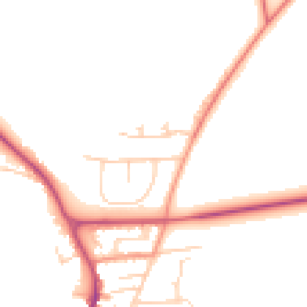 Daytime road noise heatmap for YO12 4HS