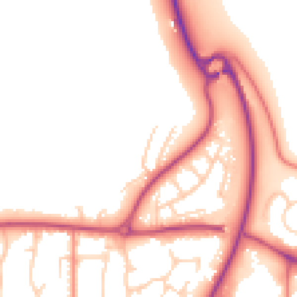 Daytime road noise heatmap for YO12 4JS