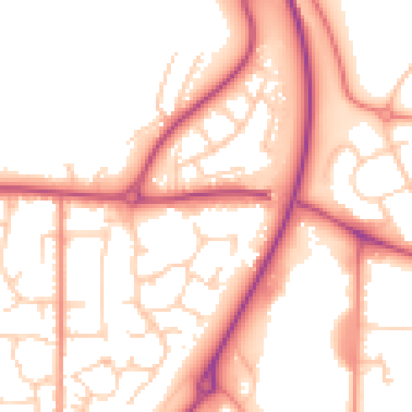 Daytime road noise heatmap for YO12 4LT