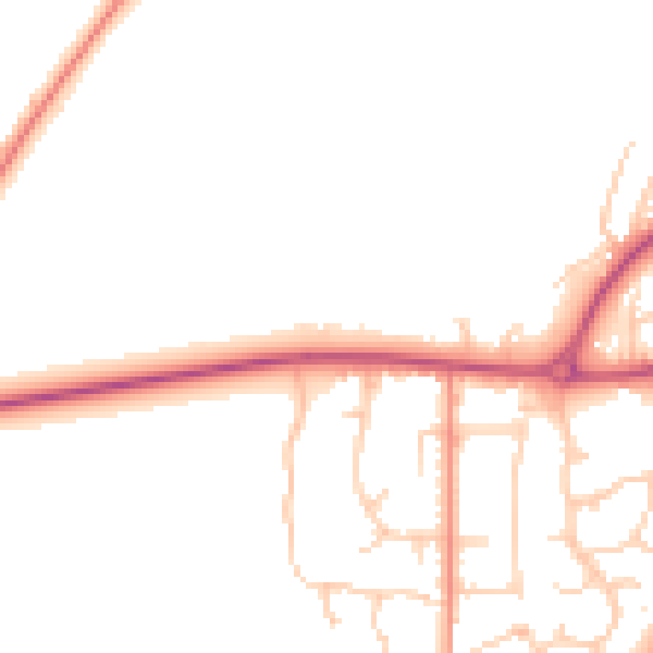 Daytime road noise heatmap for YO12 4ND
