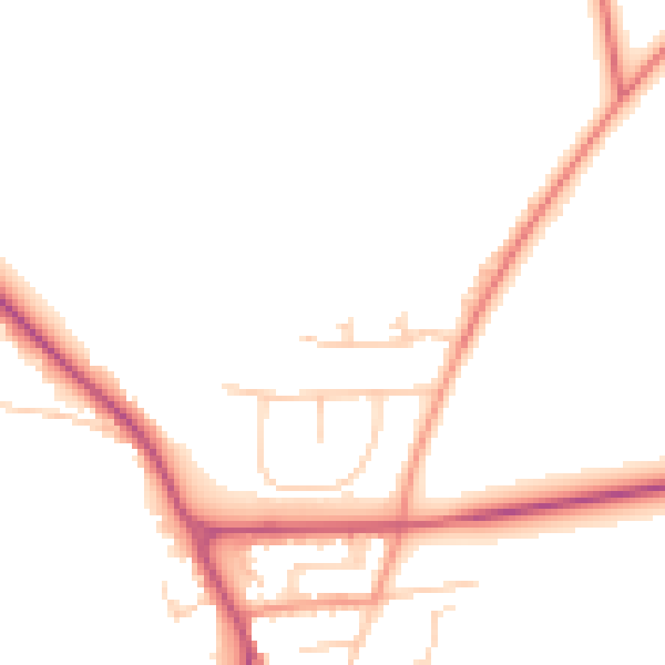 Daytime road noise heatmap for YO12 4NL