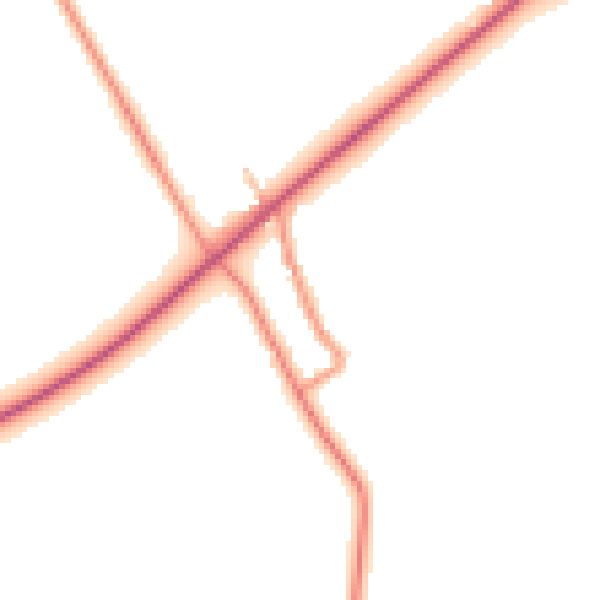 Daytime road noise heatmap for YO12 4NR