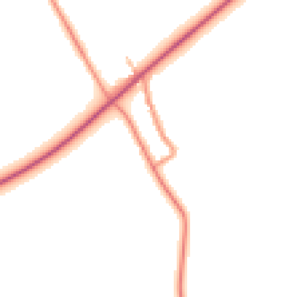 Daytime road noise heatmap for YO12 4NS
