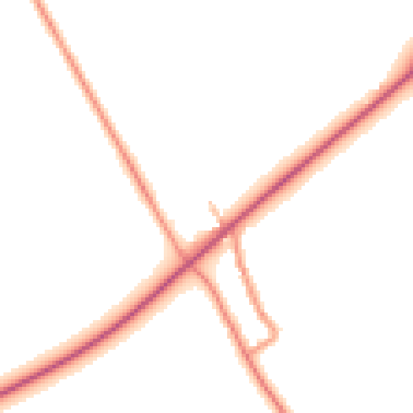 Daytime road noise heatmap for YO12 4NU