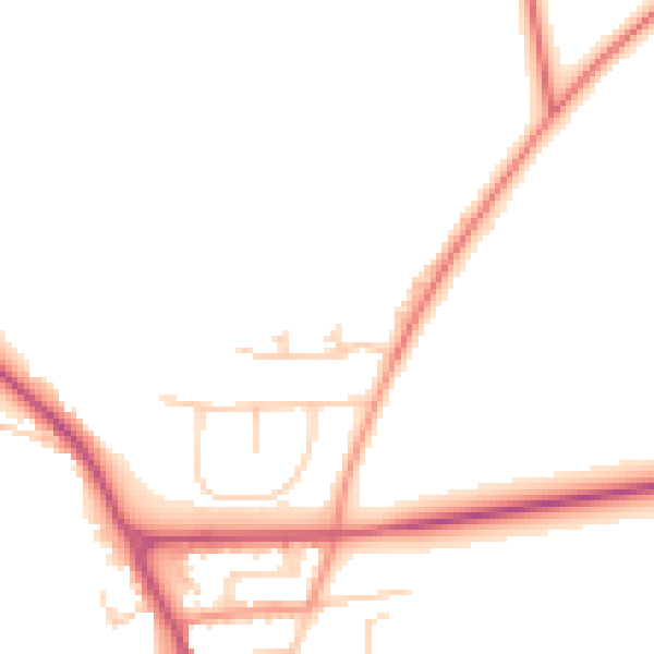 Daytime road noise heatmap for YO12 4NY