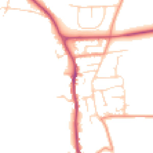 Daytime road noise heatmap for YO12 4PL