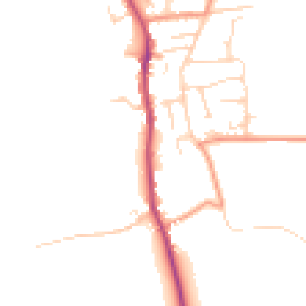 Daytime road noise heatmap for YO12 4PS