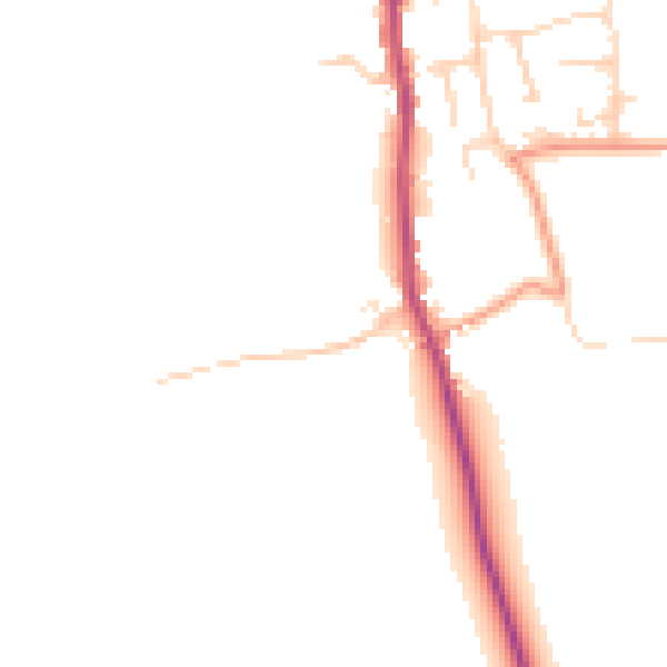 Daytime road noise heatmap for YO12 4QB