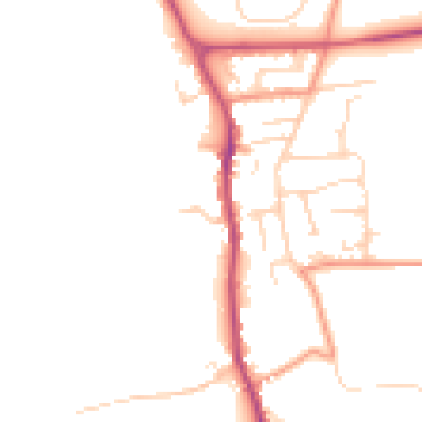Daytime road noise heatmap for YO12 4QG