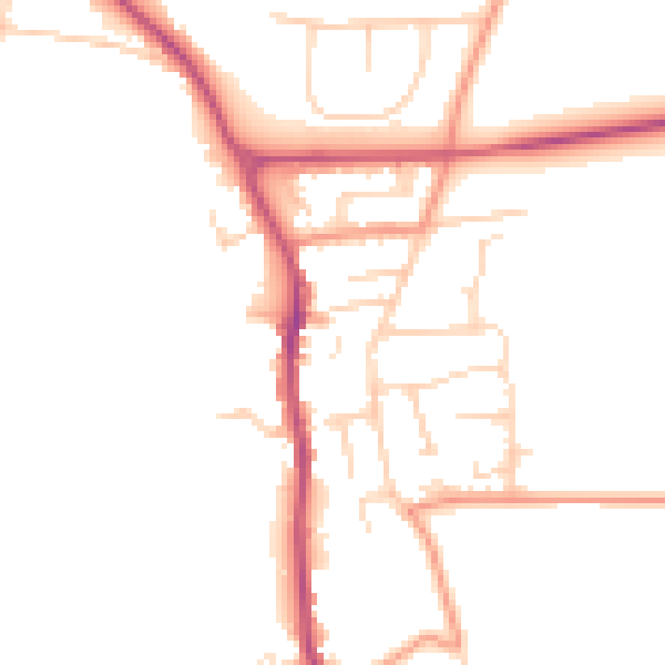 Daytime road noise heatmap for YO12 4QH